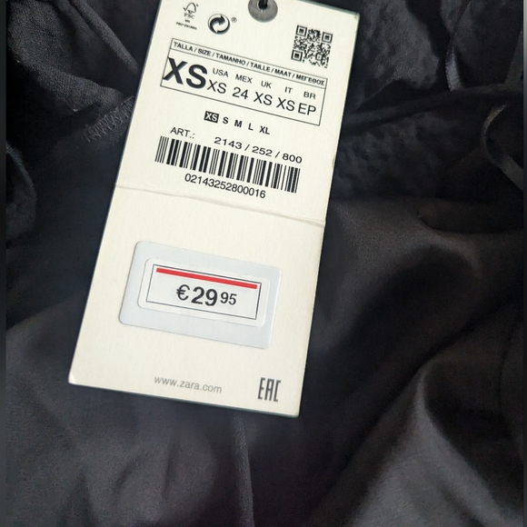 Zara Textured XS Little Black Dress NWT - Picture 8 of 10